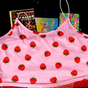 Cute strawberry crop top